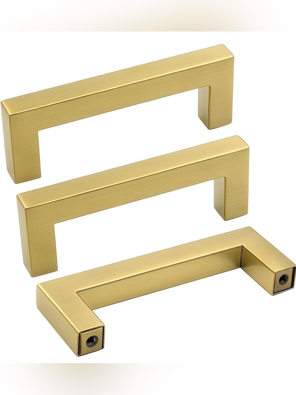 Goldenwarm Brushed Brass Cabinet Handles Drawer Pulls and Knobs 5 Pack -New